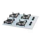 Cooktop a Gás Fischer 4 Bocas Mesa de Vidro Branco Bivolt