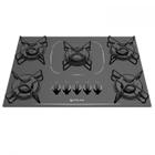 Cooktop Atlas 5 Bocas Agile Up Glass com Acendimento Superautomático e Mesa de Vidro Preto Bivolt