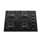 Cooktop Fogão 4 Bocas à Gás Itatiaia Essencial Vidro Preto Bivolt 127/220V