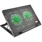 Cooler Para Notebook Warrior Power Gamer Led Verde Luminoso - AC267