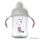 Copo 300ml Bico Duro com Alças Pássaro Rosa - KaBaby