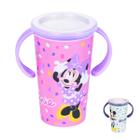 Copo 360º Antivazamento Disney Mickey Minnie Transição 280 ml com Tampa e Alça Plasútil