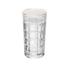 Copo Alto de Cristal com Fio de Ouro Square 360ml - Lyor