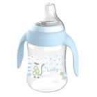 Copo antivazamento lolly com alca e tampa zoo 250ml azul bico de silicone