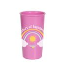 Copo Arco Íris Rosa Container Kids 340ml