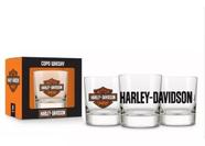 Copo Atol Whisky Vidro Personalizado Harley Davidson 310ml