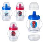 Copo baby com tampa + bico e alca de plastico kids marvel graduado dosador leite po 220ml