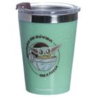 Copo Baby Yoda Grogu Térmico Quente Gelado 300ml Com Tampa Oficial Star Wars Mandaloriano - Zona Criativa