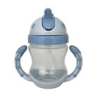 Copo Bebê Transição e Treinamento Azul Alça Anatômico 240ml - Western Baby