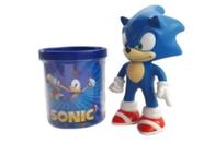 Boneco sonic vermelho 15cm com copo e canudo