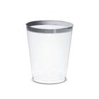 Copo Borda Prata - 4 un - 300 ml - Silver Festas