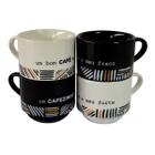 Copo Caneca de Porcelana personalizada casal Kit com 4 Pç de 200ml