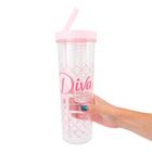 Copo canudo com infusor 700ml agua saborizada diva classica