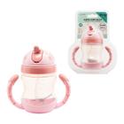 Copo com Alça e Canudo Infantil anti-vazamento Design Anatômico para Passeio Viagem Escola 240ml Rosa - Western