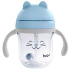 Copo com Alça e Canudo para Bebê 220 ML Gatinho Azul Buba