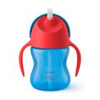 Copo Com Canudo Avent 200ml Dinossauro Azul E Vermelho