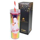 Copo Com Canudo - Branca De Neve 450ML - zona criativa