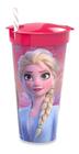 Copo com canudo Infantil 2 em 1 Frozen Ana e Elsa Alta qualidade 540ML