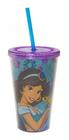 Copo Com Canudo Princesa Jasmine Aladdin 450ml Disney