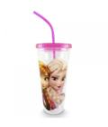 Copo Com Cubos De Gelo Anna e Elsa 600ml Frozen Disney