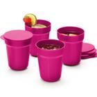 Copo com tampa aloha rosa 470 ml da tupperware