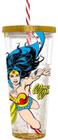Copo com Tampa e Canudo Grande - DC Comics - Wonder Woman