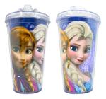 Copo De 450ml De Plástico Com Canudo Disney Frozen