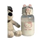 Copo de Água Hello Kitty e Pochacco 500ml - Com Canudo e Design de Desenho Animado