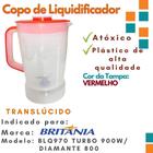 Copo de Liquidificador Britania Diamante 800 Translucido - Tampa Vermelha