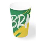 Copo de Papel Descartável Brasil Copa 2022 - 300 ml - 8 unidades - Festcolor