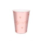 Copo de Papel Romantico Rose Gold 240ml - 8 unidades - Cromus - Rizzo