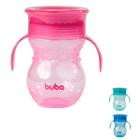 Copo de Treinamento 360º Antivazamento com Alça 270 ml Azul Rosa Verde Buba