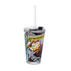 Copo de Vidro Drink Pop Coca 450ML Com Canudo - Coca Cola