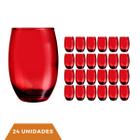 Copo de Vidro Vermelho Redondo Drinks Agua 450ml 24 Unidades