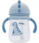 Copo Dino Para Bebe C/ Canudo Silicone Treinamento Transição Buba Azul