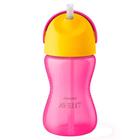 Copo Dinossauro Rosa Com Canudo Curvado 300 ML - Avent - Philips Avent