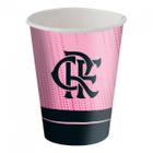 Copo do Flamengo Rosa Papel Impermeável 200ml - 8 Unidades