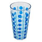 Copo Em Acrílico Longo Bolas E Listras Azul 630Ml - Entrecasa