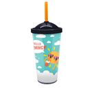 Copo Especial com Canudo 450ml - Hello Summer - 8,5x16cm