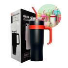 Copo Garrafa Térmica Inox Com Alça Canudo 1200ml Caneca Virgínia