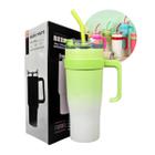 Copo Garrafa Térmica Inox Com Alça Canudo 1200ml Caneca Virgínia