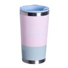 Copo Gratidão Semi-térmico 400 ML Rosa E Azul Com Tampa - Zona Criativa