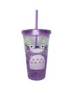 Copo iced térmico de plástico com canudo do totoro lilas