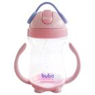 Copo Infantil 300ml com Alça Tampa Canudo em Silicone Flexível Macio Buba