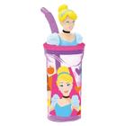 Copo Infantil 3d Com Canudo Cinderela 360ml Princesas Disney - Tuut