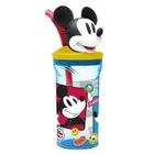 Copo Infantil 3d Com Canudo Mickey 360ml Original Disney