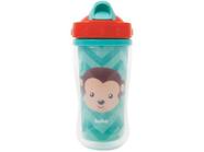 Copo Infantil Antivazamento com Canudo e Tampa - 320ml Buba Animal Fun Macaco