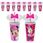 Copo Minnie Com Orelhas Para Festa Infantil - Kit 5 Unidades