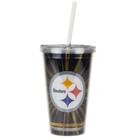 Copo NFL com Canudo Pittsburgh Steelers 480ml COLOR:Preto