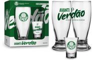 Copo Para Cerveja + Copo De Dose Palmeiras Oficial Presente - Brasfoot Presentes